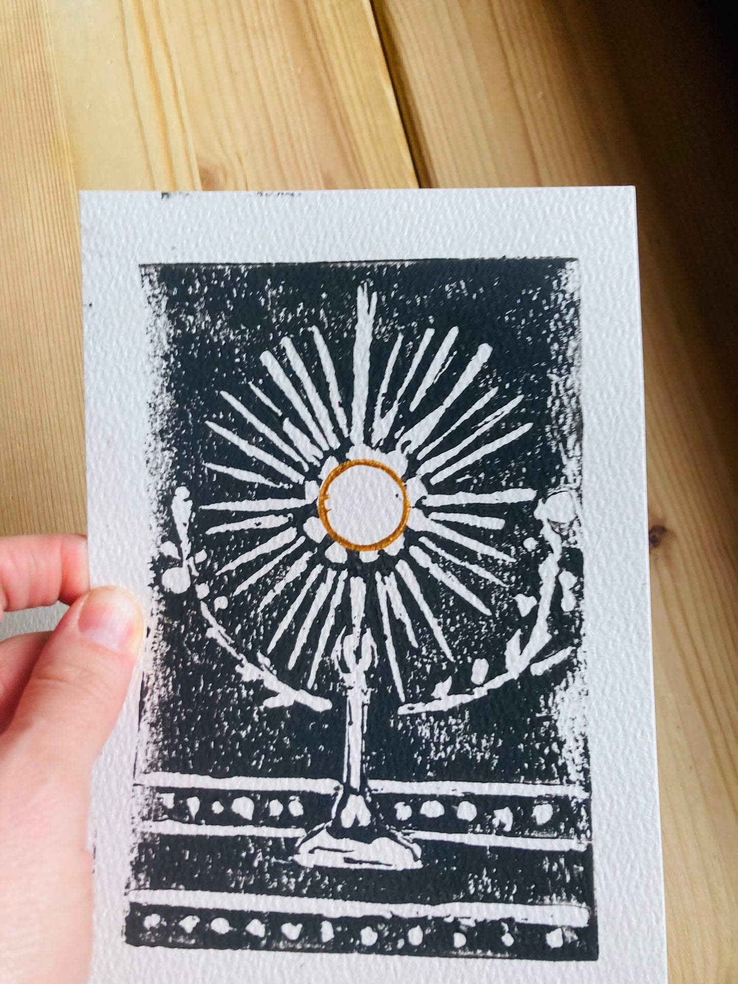 2. The Crib. The Cross. The Cup(Eucharist) block print collection