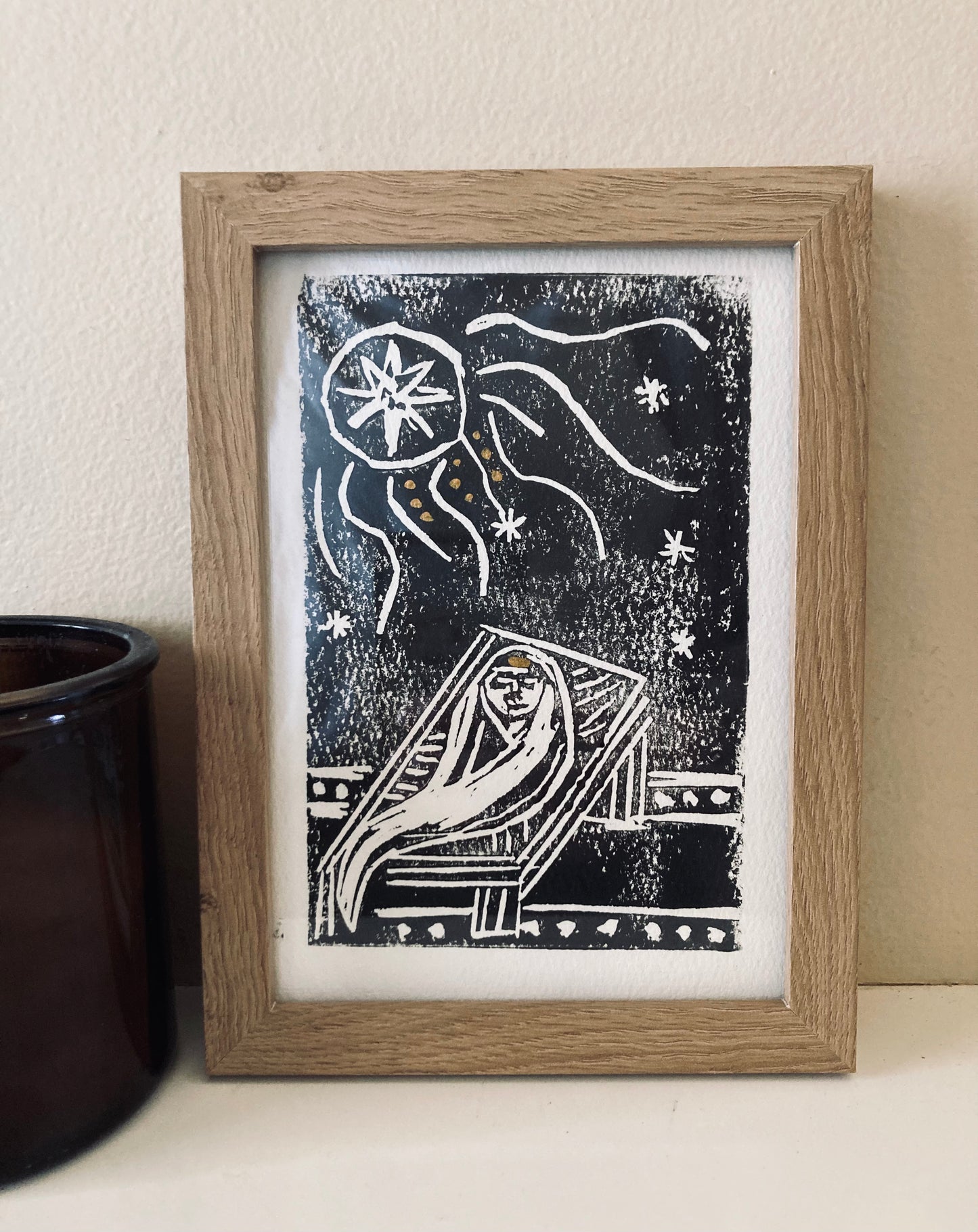 2. The Crib. The Cross. The Cup(Eucharist) block print collection